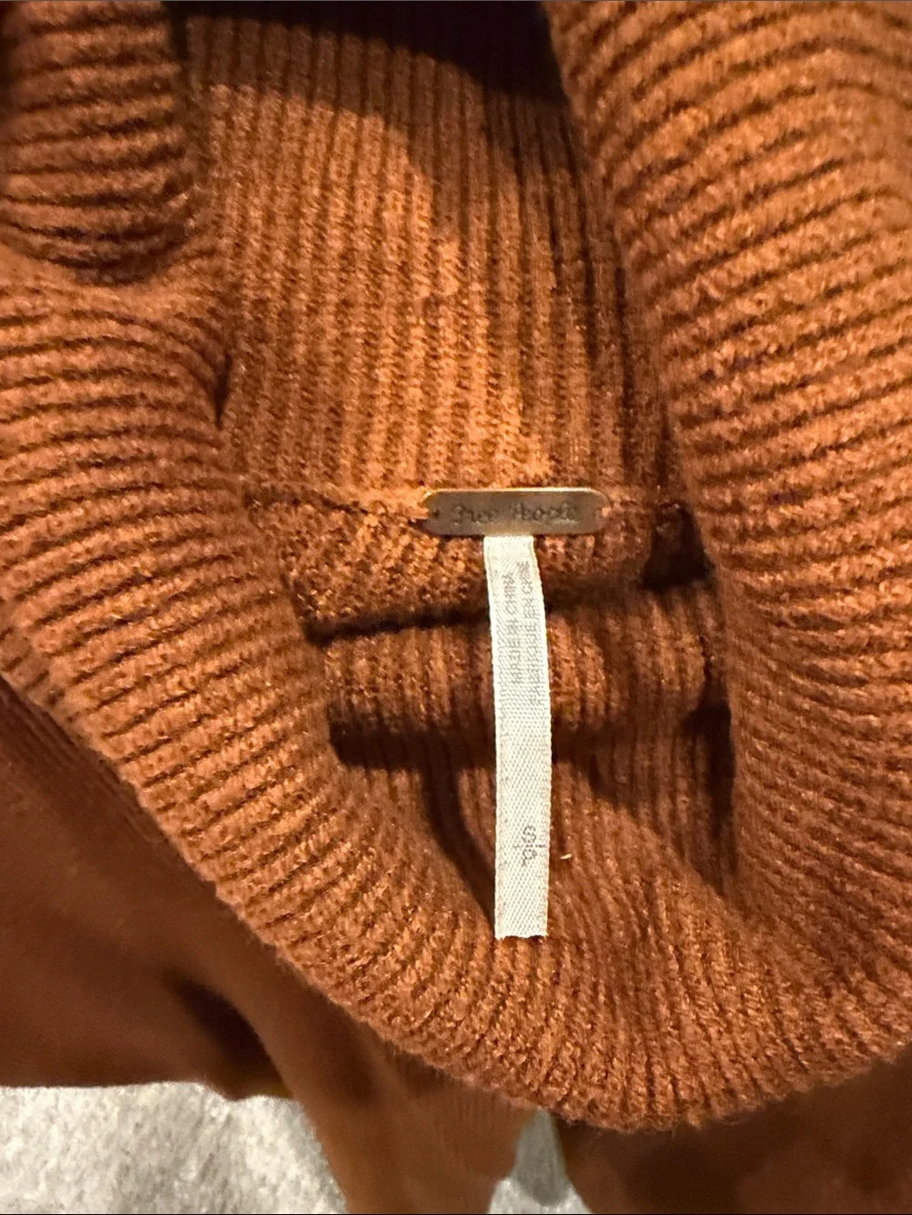 Free People Rust Brown Cowl Turtleneck Sweater